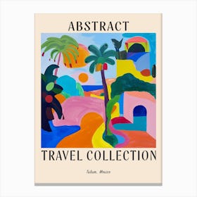 Abstract Travel Collection Poster Tulum Mexico 1 Canvas Print