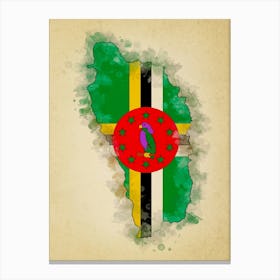 Dominica Flag Vintage Canvas Print
