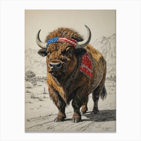 Bison Bandana Canvas Print