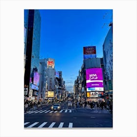 Billboard Awaiting Advertisement Installation Stands In Stark Contrast To An Urban Street Scene G (4) Canvas Print