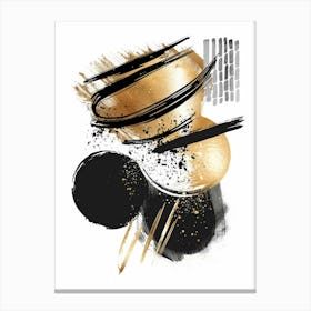 Abstract Gold And Black Painting 52 Canvas Print