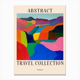 Abstract Travel Collection Poster Colombia 1 Canvas Print