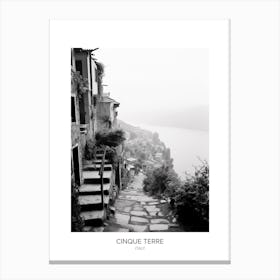 Poster Of Cinque Terre, Italy, Black And White Photo 3 Canvas Print