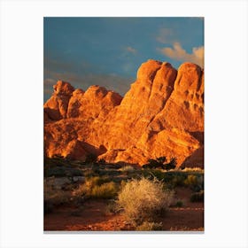 Sunrise At The Red Rock Canyon Canvas Print