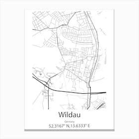 Wildau,Germany Minimalist Map Canvas Print