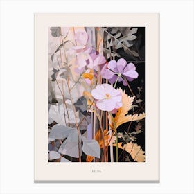 Flower Illustration Lilac 5 Poster Canvas Print