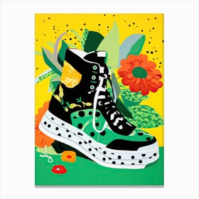 Floral Fantasia at Your Feet: Sneaker Poetry Canvas Print