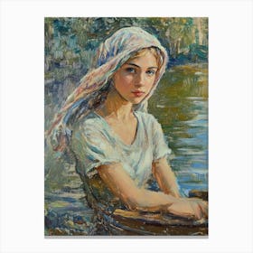 Girl In A Boat Canvas Print