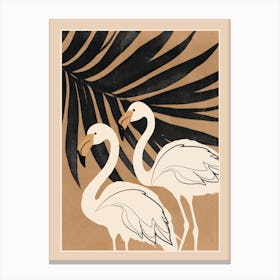 Two Abstract Flamingos 2 Canvas Print