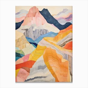 Great End England Colourful Mountain Illustration Canvas Print