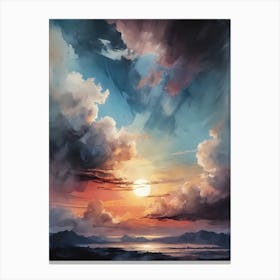 Abstract Glitch Clouds Sky (53) Canvas Print