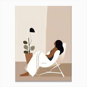 Woman Relaxing In A Chair 1 Canvas Print