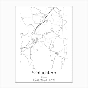 Schluchtern,Germany Minimalist Map Canvas Print