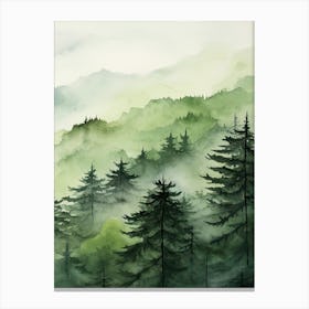 Green Forest Nature Scenery 3 Canvas Print