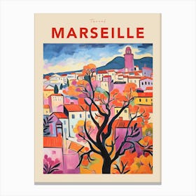 Marseille France 2 Fauvist Travel Poster Canvas Print