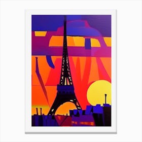 Eiffel Tower Abstract Geometric Canvas Print