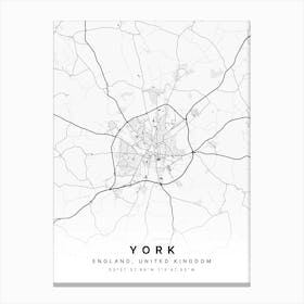 York England White Map Stampe su tela