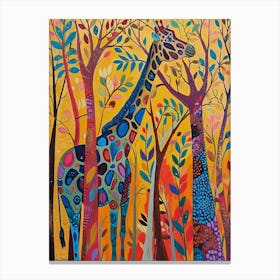 Abstract Pattern Of A Giraffe With Its Head In The Tree Canvas Print