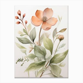 Watercolor Of Flowers 1 Canvas Print