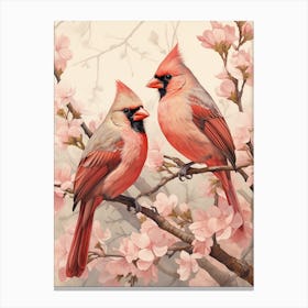 Cardinals In Blossom Canvas Print