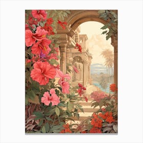 Hibiscus Flower Victorian Style 0 Canvas Print
