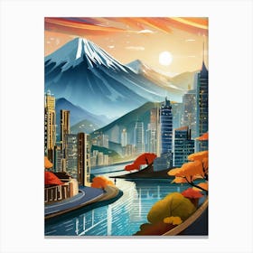 Japanese City Canvas Print