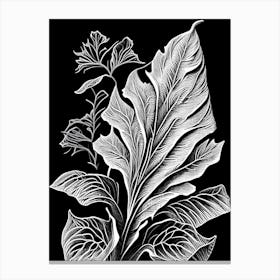 Mullein Leaf Linocut 3 Canvas Print