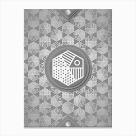 Geometric Glyph Sigil with Hex Array Pattern in Gray n.0250 Canvas Print