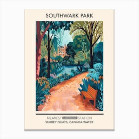 Southwark Park London Parks Garden 1 Canvas Print