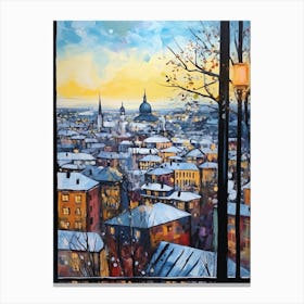 Winter Cityscape Stockholm Sweden 1 Canvas Print