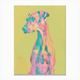 Spaniel Doberman Dog Pastel Line Watercolour Illustration  1 Canvas Print