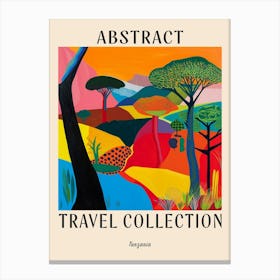 Abstract Travel Collection Poster Tanzania 1 Canvas Print
