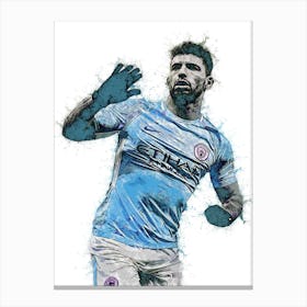 Sergio Aguero Colorful Canvas Print