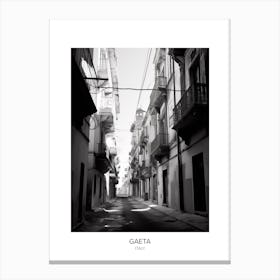 Poster Of Gaeta, Italy, Black And White Photo 2 Canvas Print