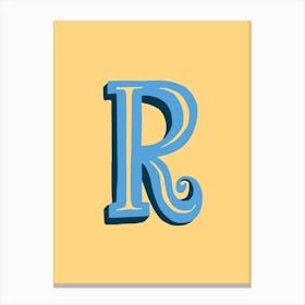 Letter R Typographic Canvas Print