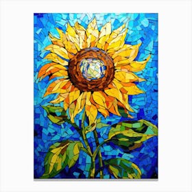 Sunflower Mosaic Art Canvas Print