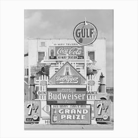 Untitled Photo, Possibly Related To Signs In Front Of Highway Tavern Canvas Print