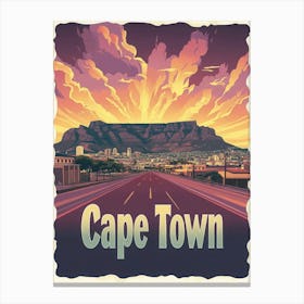 Aihrgdesign A Vintage Travel Poster Of Cape Town Featuring Th Cde277db 8e91 405d A7ed 4bd3e349b374 1 Canvas Print