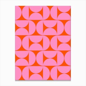 Mid Century Modern Pink And Orange Canvas Print