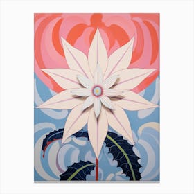 Edelweiss 3 Hilma Af Klint Inspired Pastel Flower Painting Canvas Print