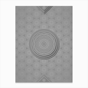 Geometric Glyph Sigil with Hex Array Pattern in Gray n.0266 Canvas Print