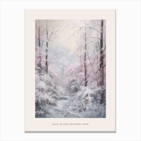 Dreamy Winter National Park Poster  Muir Woods National Park United States 1 Canvas Print