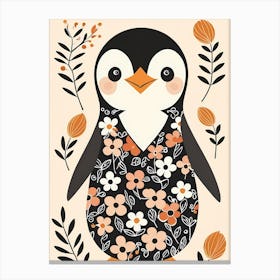 Floral Cute Baby Penguin Nursery (7) Canvas Print