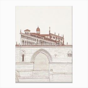 Bridge Of Sighs Venice Boho Landmark Illustration Canvas Print