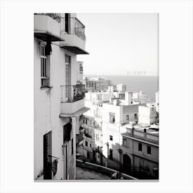 Algiers, Algeria, Mediterranean Black And White Photography Analogue 1 Canvas Print