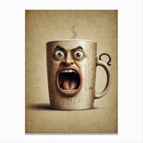 Angry Coffee Cup Canvas Print