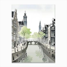 Watercolor Of Amsterdam Canvas Print