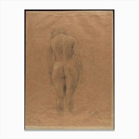 Standing Female Nude From The Back, Gustav Klimt Canvas Print