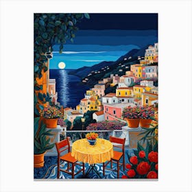 Postiano, Italy, Illustration In The Style Of Pop Art 1 Canvas Print