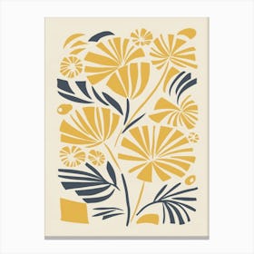 Yellow And Blue matisse Flowers Canvas Print